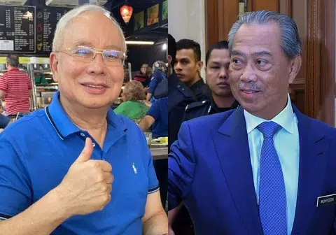 慕尤丁（右）会否“放水”纳吉的官司？（李国豪制图）