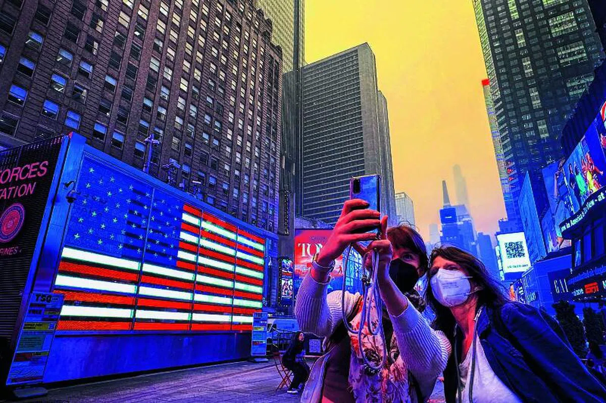 纽约时代广场。（路透社）