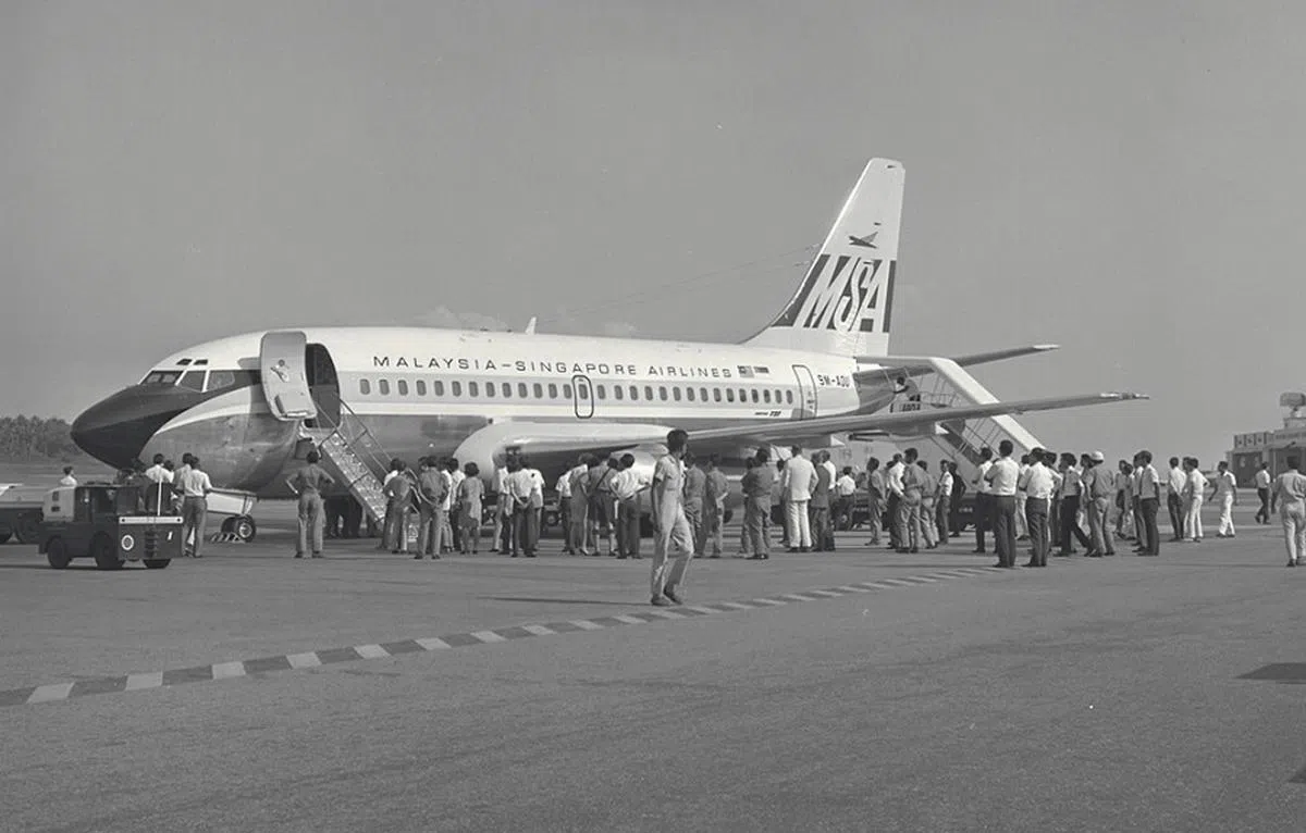 马新航空1969年购买的一架波音737型客机。（海峡时报档案照）