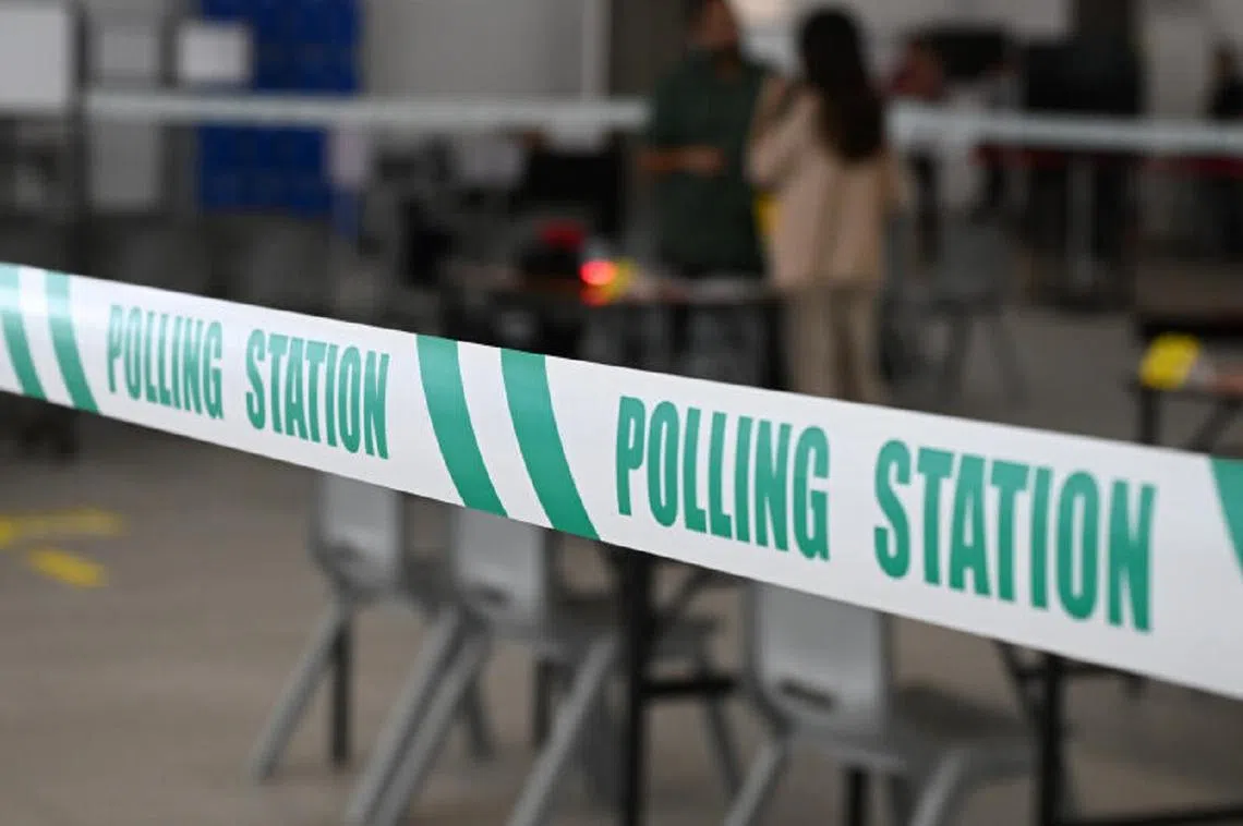 投票站。（海峡时报）