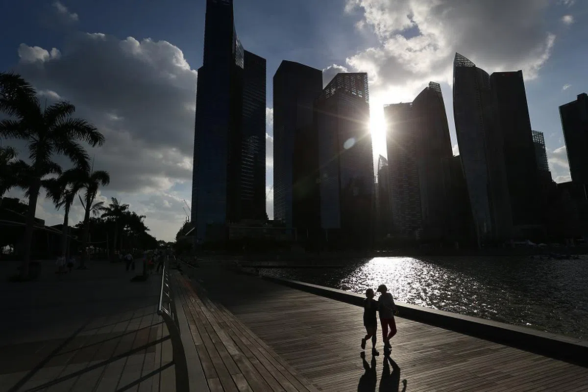 新加坡商业区。（海峡时报）