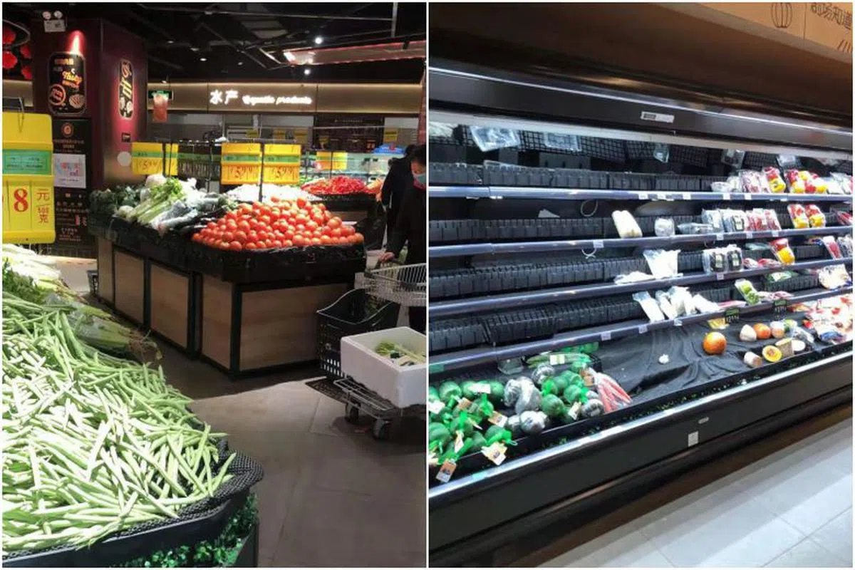  何先生拍到武汉超市的照片，他说除了宣布封城那天有人扫货外，之后超市就马上补足货源。（受访者提供） 