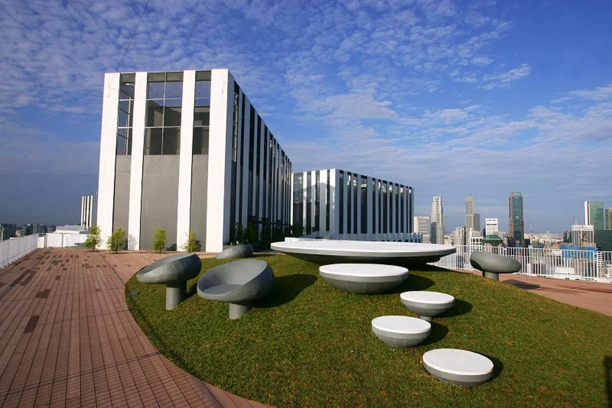  达士岭组屋位于50层楼高的空中花园，可鸟瞰市区景色。（联合早报） 