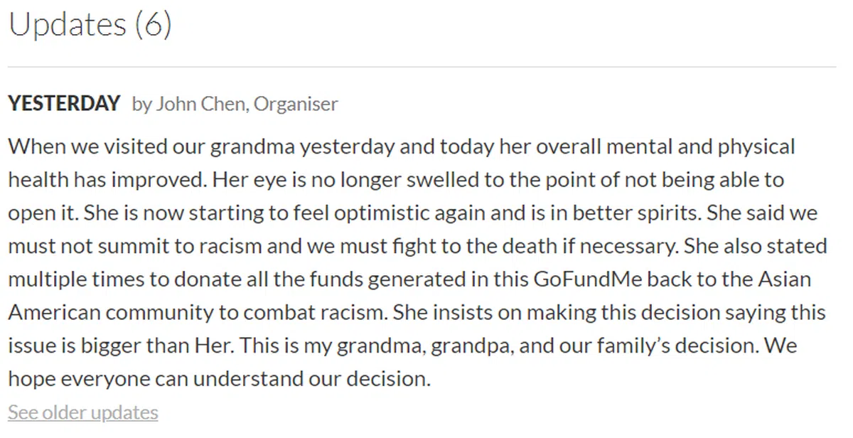  （GoFundMe捐款网站截图） 