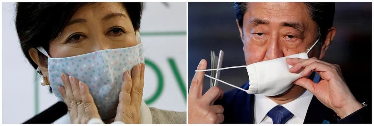  日本首相安倍晋三（右）与东京都知事小池百合子。（路透社） 