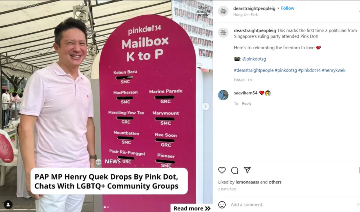 哥本峇鲁区议员郭献川。（DearStraightPeople Instagram 截图）