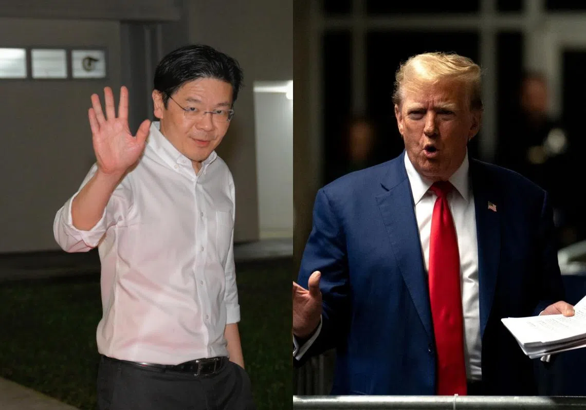 黄循财（左）接任总理后，其中一项潜在挑战或将是与特朗普领导的美国打交道。（红蚂蚁制图）