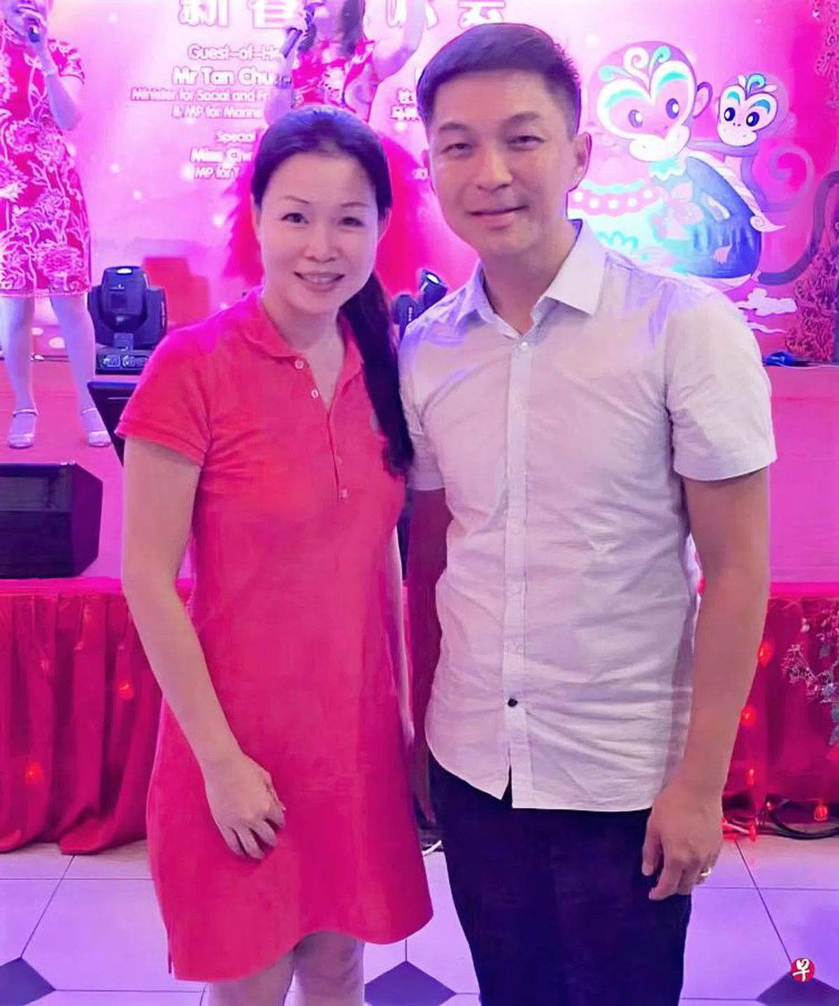 陈川仁（右）和钟丽慧（左）因不当关系，双双辞去职务。（陈川仁脸书）