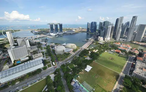 鸟瞰新加坡的商业中心地区。（海峡时报）