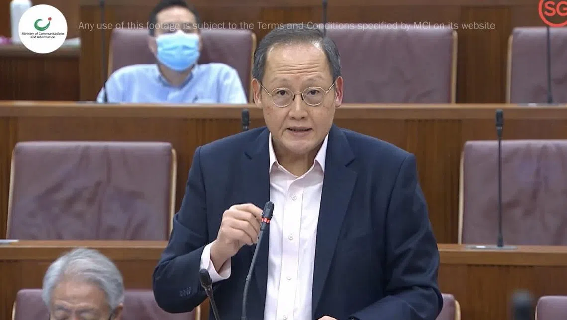 人力部长陈诗龙。（通讯及新闻部国会视频截图）