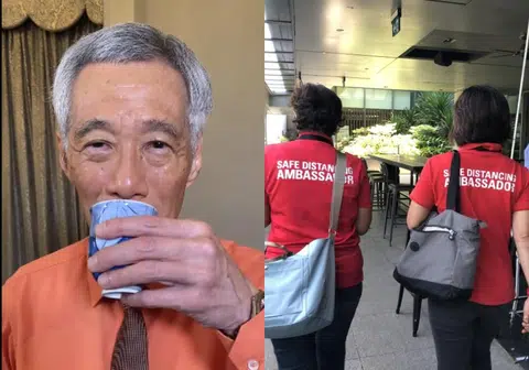 李总理（左）发文感谢安全距离大使在本地防疫工作中所付出的努力。（李国豪制图）