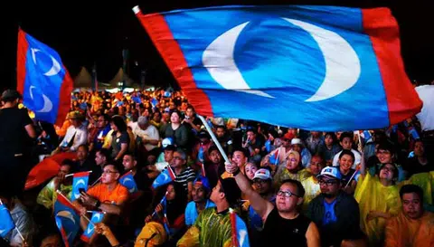 2018年5月9日的全国大选是马国首次实现政党轮替的历史性时刻。（法新社）