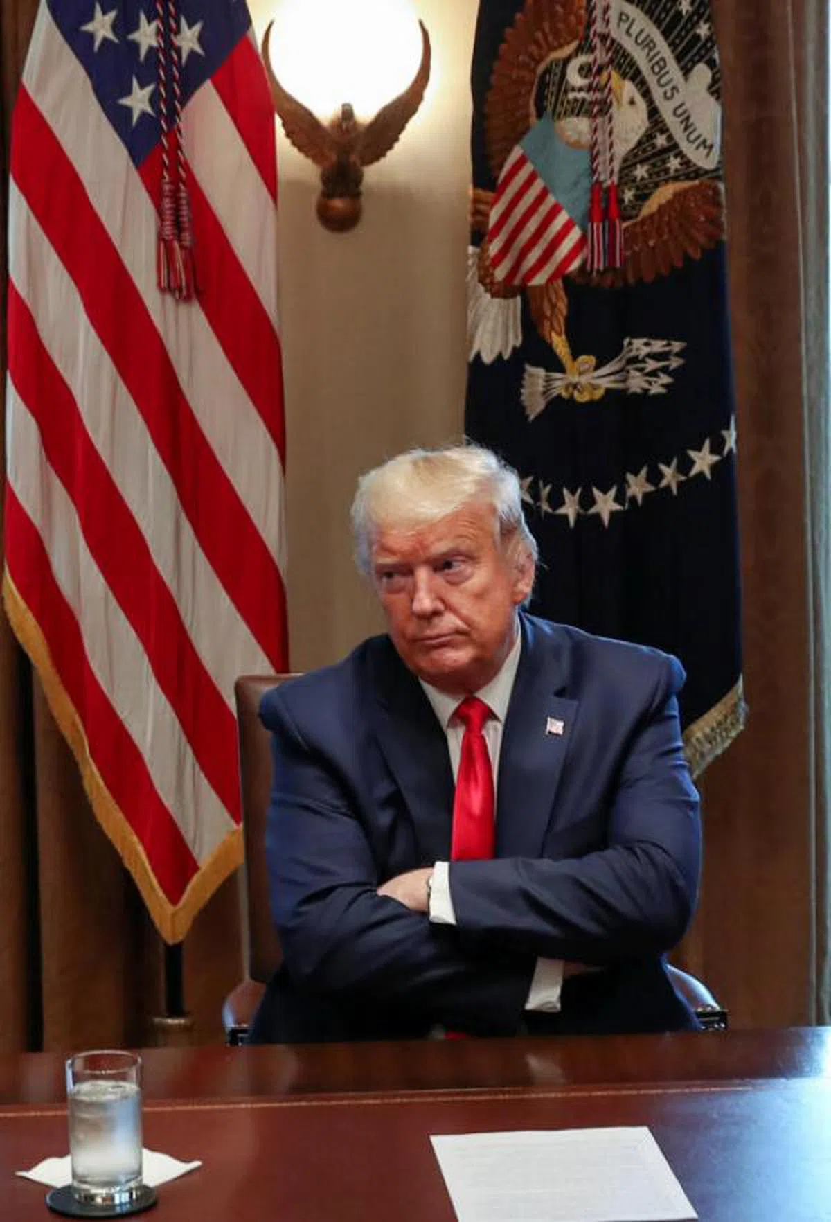  美国总统特朗普还在提醒世人这是“中国病毒”。（路透社） 