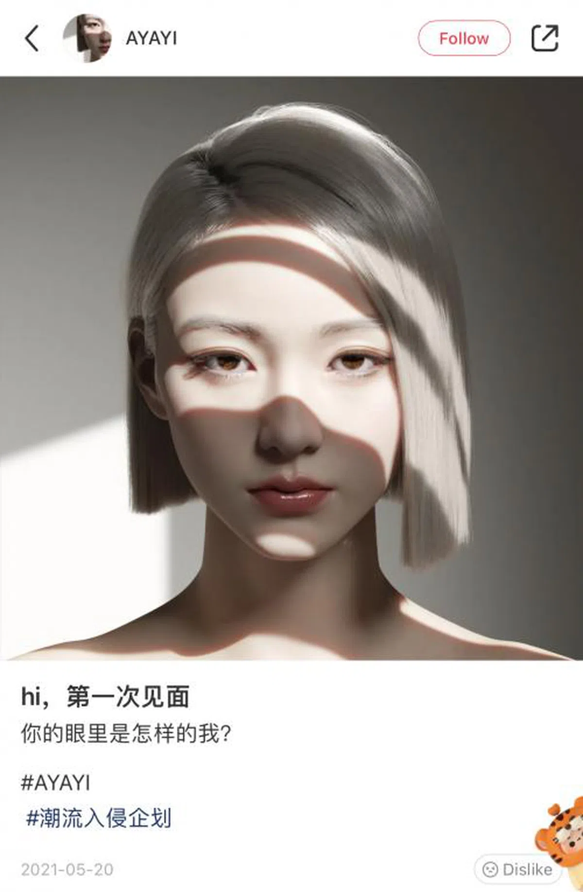 小红书时尚博主AYAYI。（小红书截图）