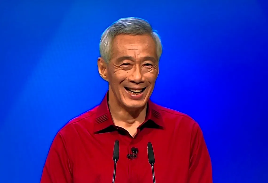 李显龙总理的国庆群众大会演讲基调比以往更加upbeat。尽管总理把一切不利情况交代清楚，演讲内容却还是很积极乐观。（视频截图）