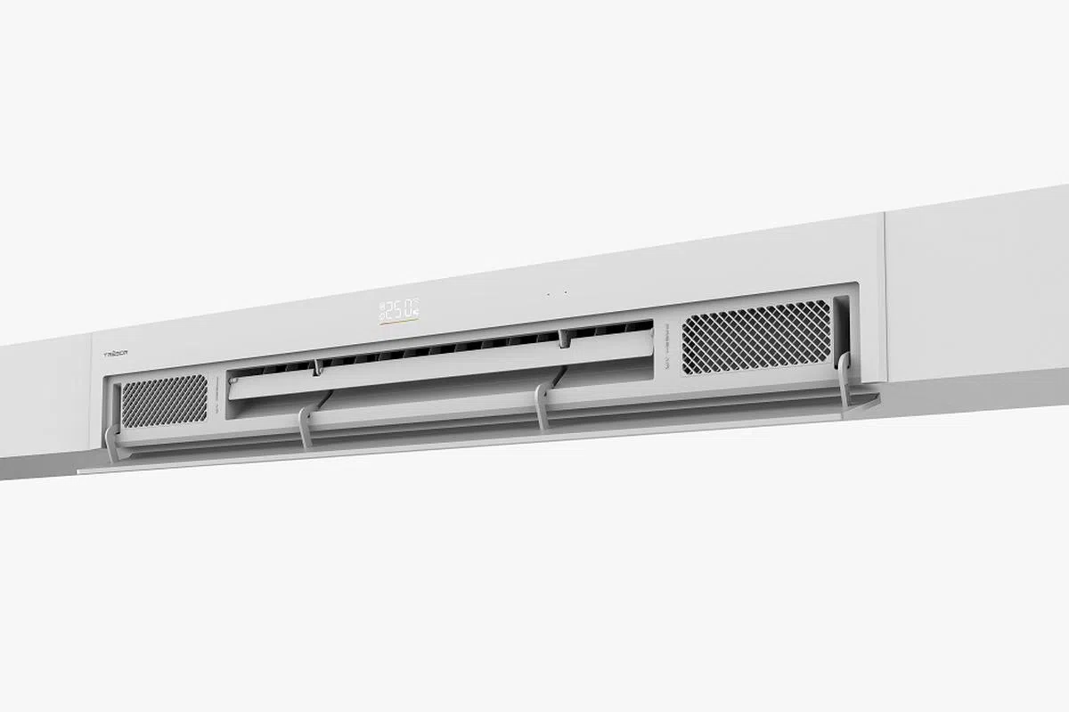 空调的出风口隐藏在导风板之后，闭合后不易累积灰尘。（Red Dot Award: Design Concept）