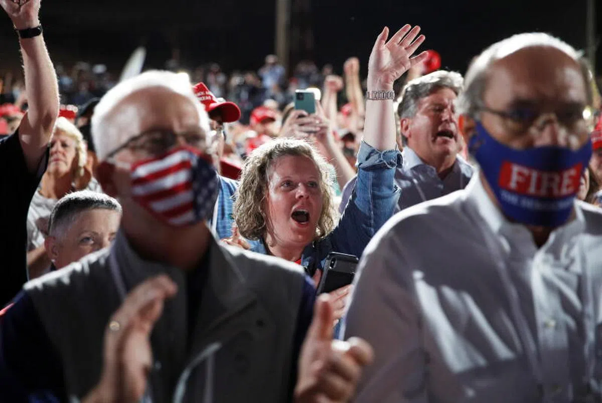  特朗普在北卡罗来纳州的支持者，以白人居多。（路透社） 