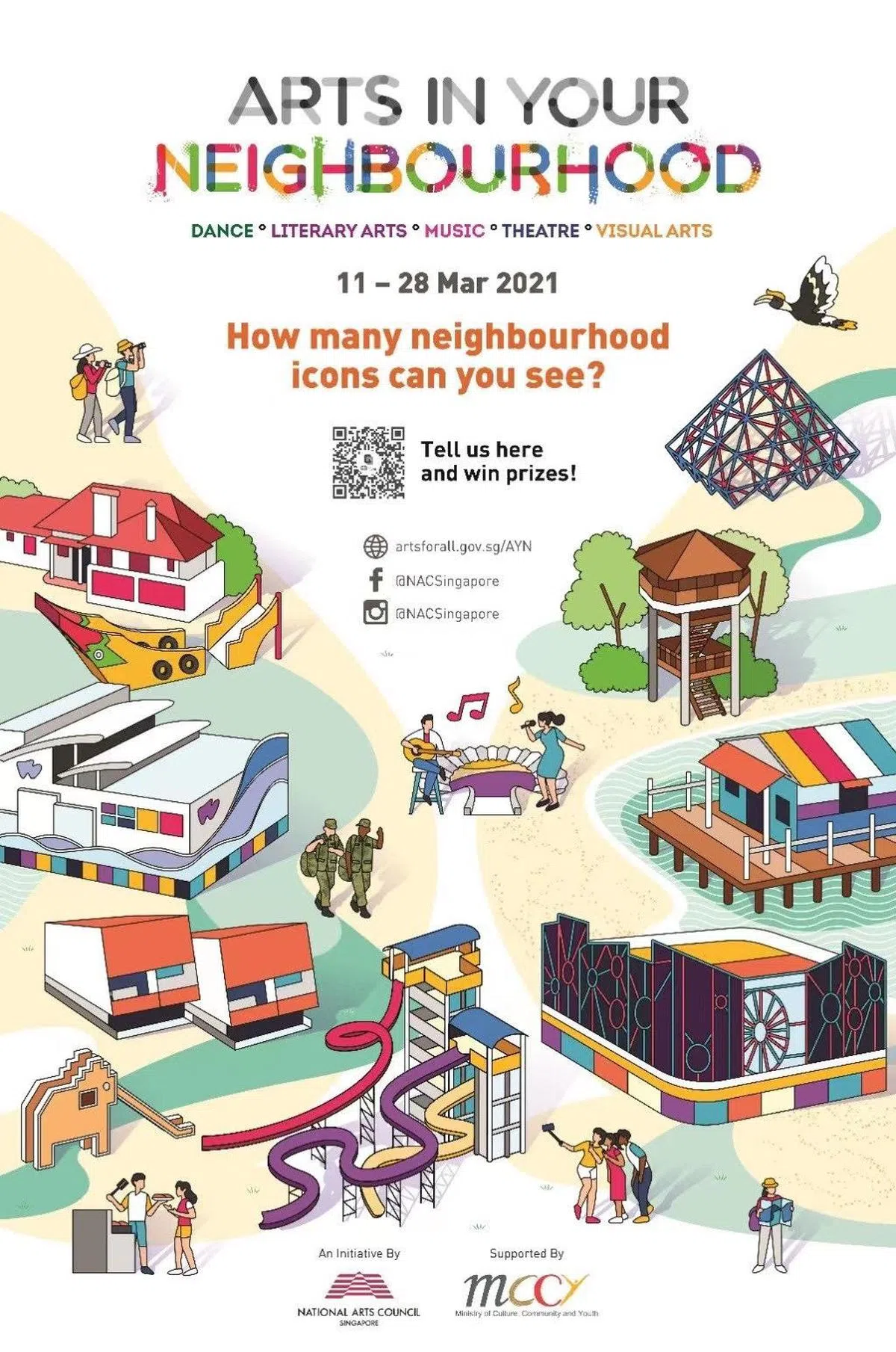  国家艺术理事会主办的 “你能认出多少邻里地标？”活动。(国家艺术理事会) 