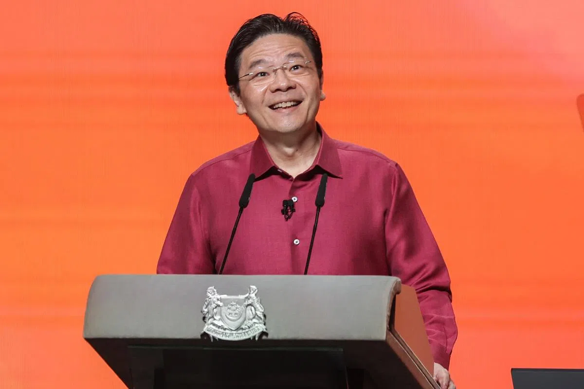 新加坡总理黄循财在国庆群众大会上宣布，新加坡政府将调整教育政策。（联合早报）