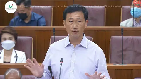 卫生部长王乙康今天（6月7日）在国会发表部长声明，纠正新加坡前进党对新加坡——印度自由贸易协定（简称CECA）和自由贸易协定的曲解。（通讯及新闻部国会直播视频截图）