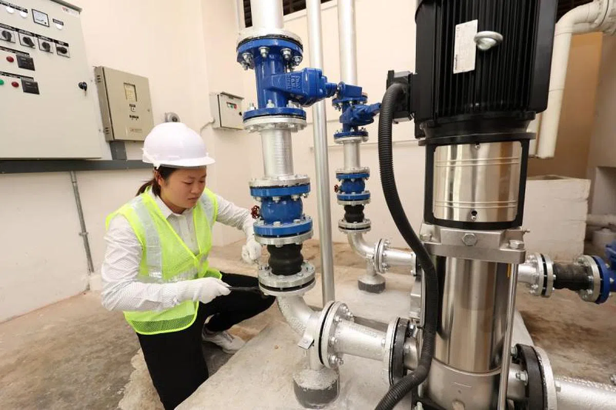 水管工吴欣怡。（联合早报）