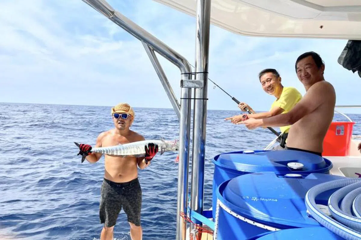 钓到的金仓鱼。(Eunice Foong提供）