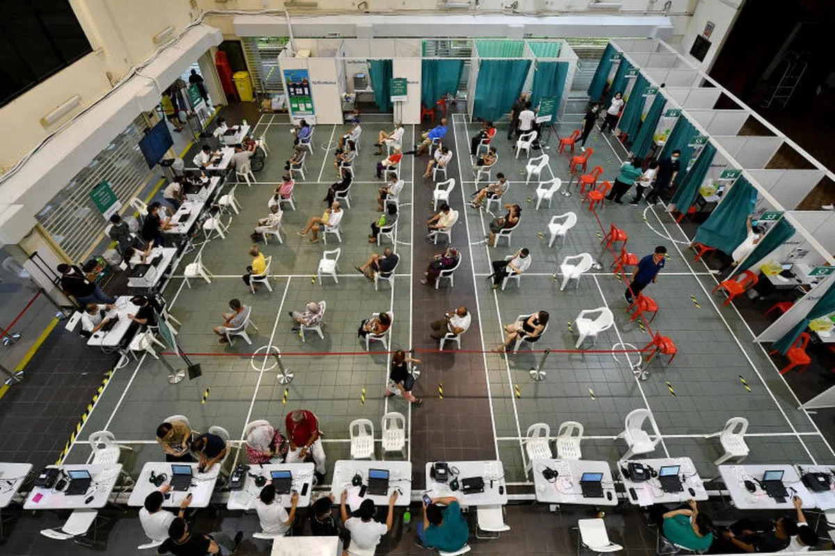 丰加北民众俱乐部疫苗接种中心。（海峡时报）