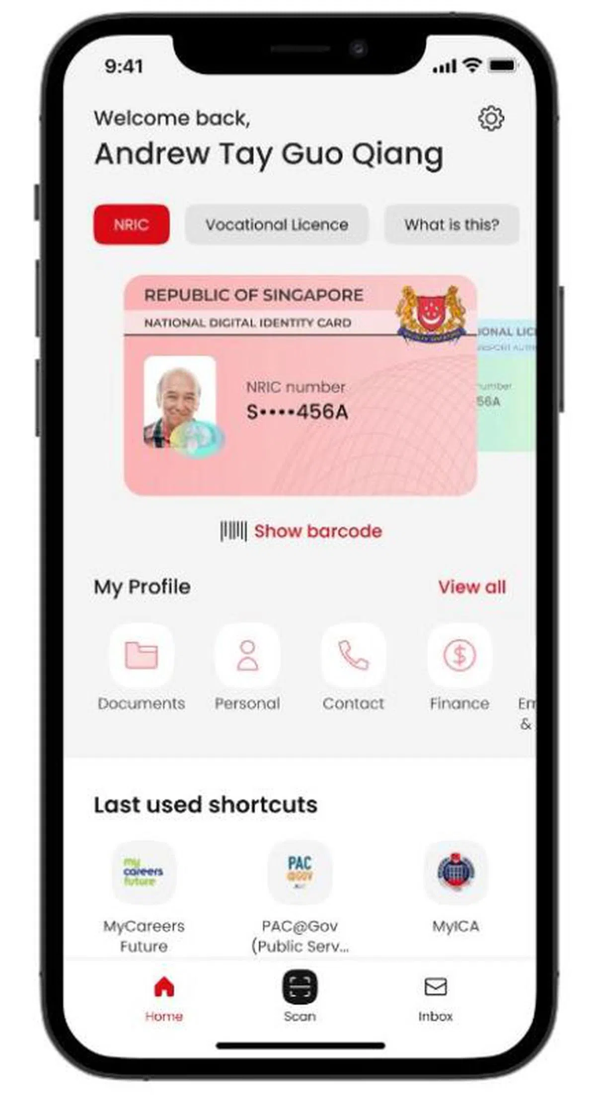 （截图／SingPass官网）