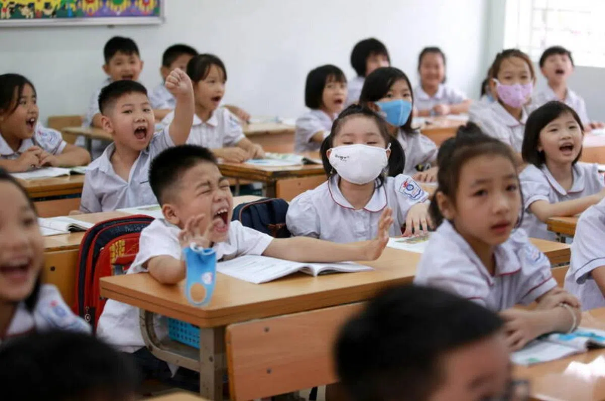 比起印度、秘鲁和埃塞尔比亚的同龄学生，5岁至8岁的越南孩童成绩遥遥领先。（欧新社）