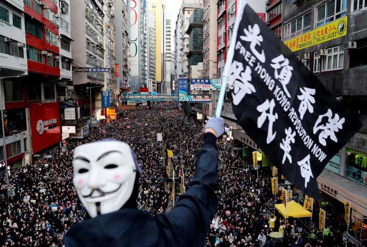  香港去年暴发了大规模反修例抗争运动。（路透社） 