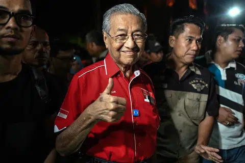 马来西亚前首相马哈迪。（法新社）