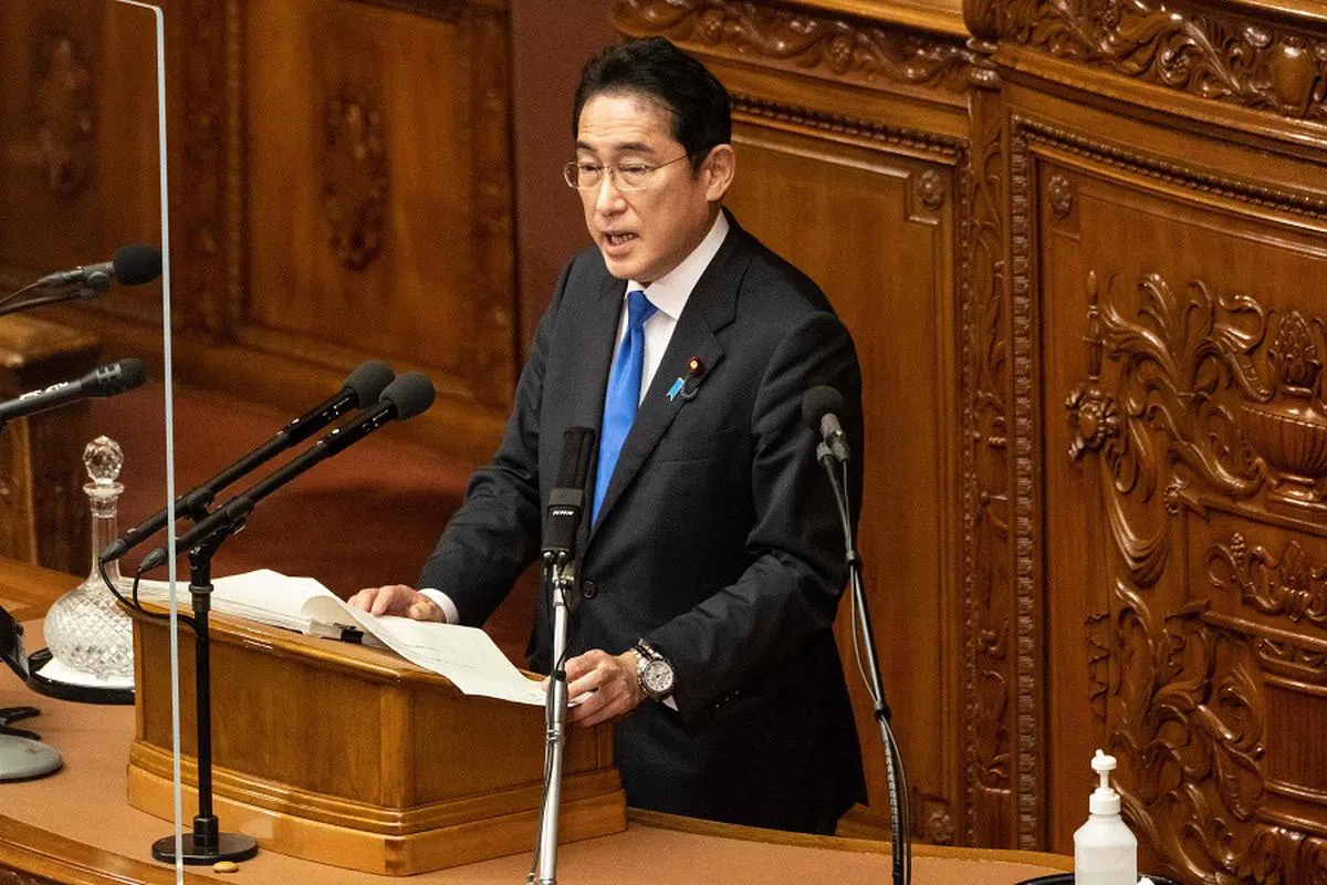 岸田文雄在施政报告中宣布了旨在提高日本生育率的两项举措。（法新社）