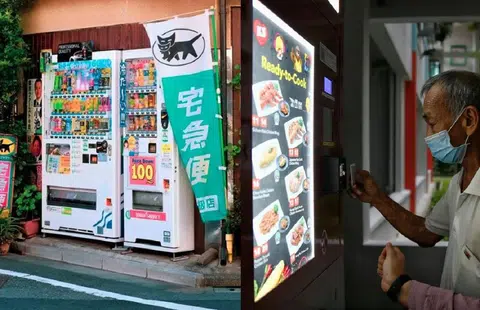 贩卖机不仅是为了盈利，也能回馈社会，帮助有需要的人。（互联网、海峡时报／红蚂蚁制图）