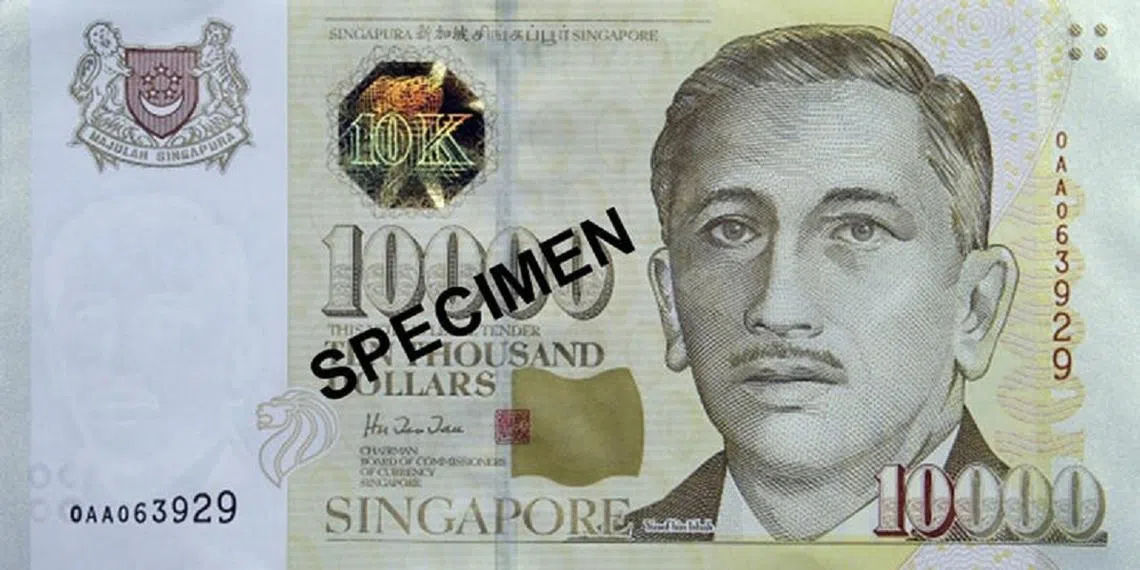 肖像系列的10万新元钞票。（金管局）