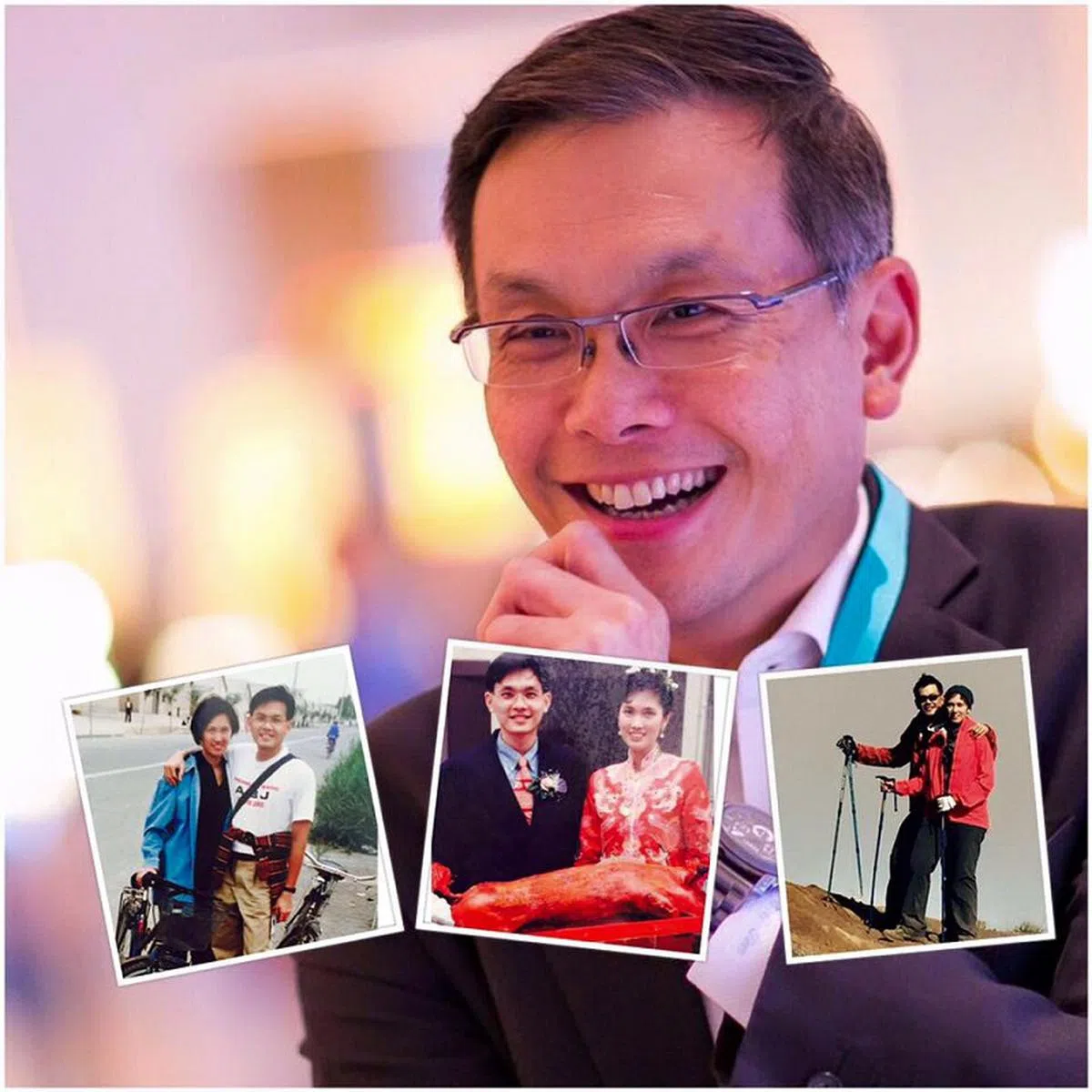  杨莉明在与丈夫张永昌结婚21周年时，制图和贴文感谢丈夫并秀恩爱。（杨莉明面簿） 