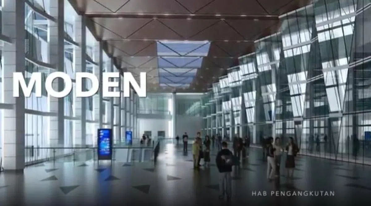  计划中的地铁站的交通枢纽，左方写着“先进”（Moden）。（视频截图） 