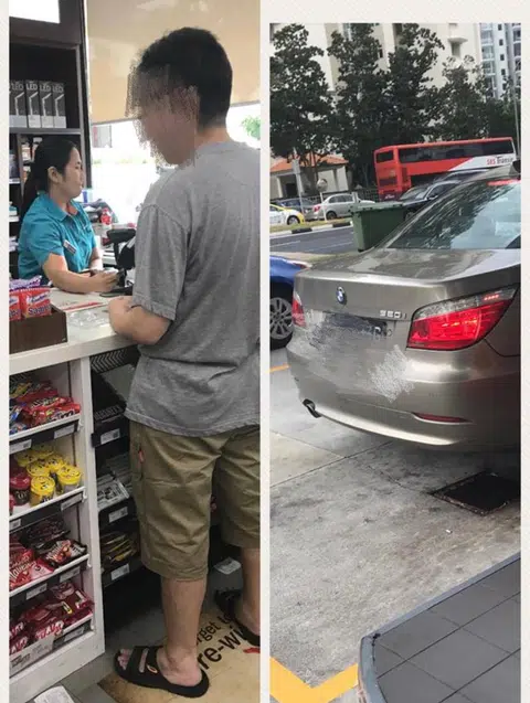 被指给自家宝马车（右）添油135元，却只肯支付其中10元，宝马司机（左）表示自己被冤枉了。（面簿）
