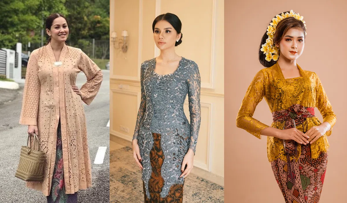 （左起）长袍卡峇雅、巽达卡峇雅、峇厘卡峇雅。（fairebelle.com截图）