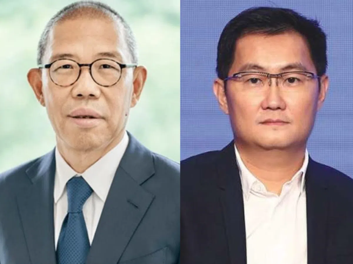 农夫山泉创始人钟睒睒（左）和腾讯创始人马化腾（右）。（红蚂蚁制图）