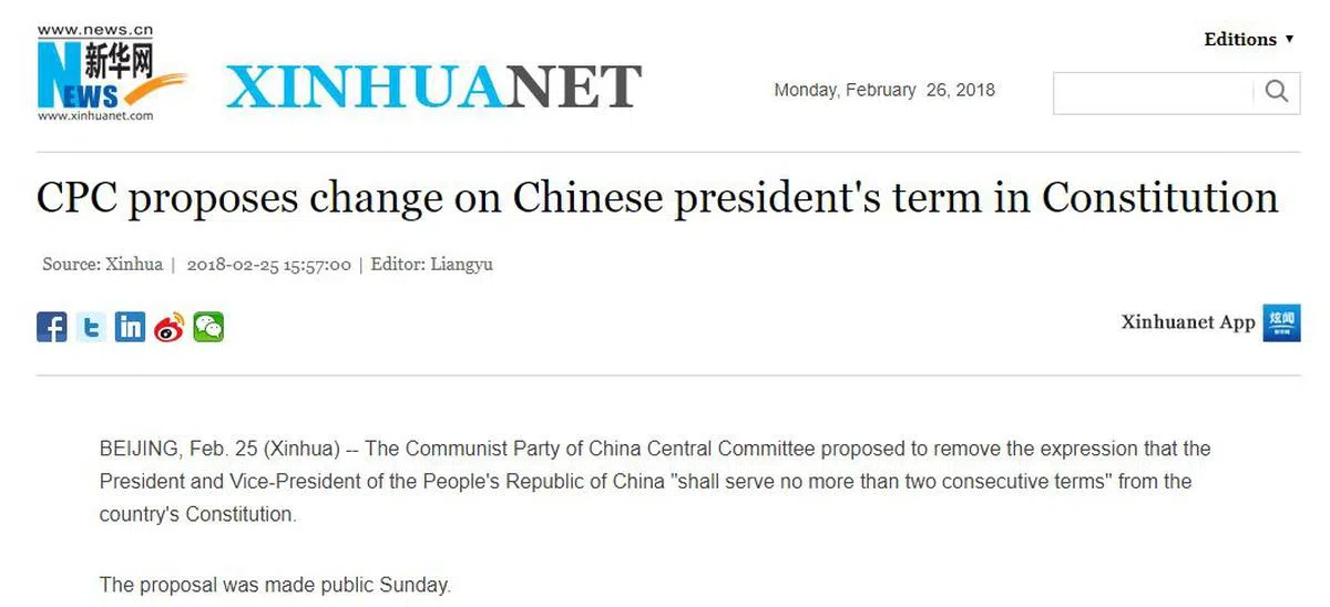  （新华网英文版截图） 