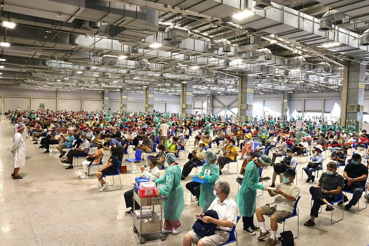  台北的一个疫苗接种中心。（路透社） 