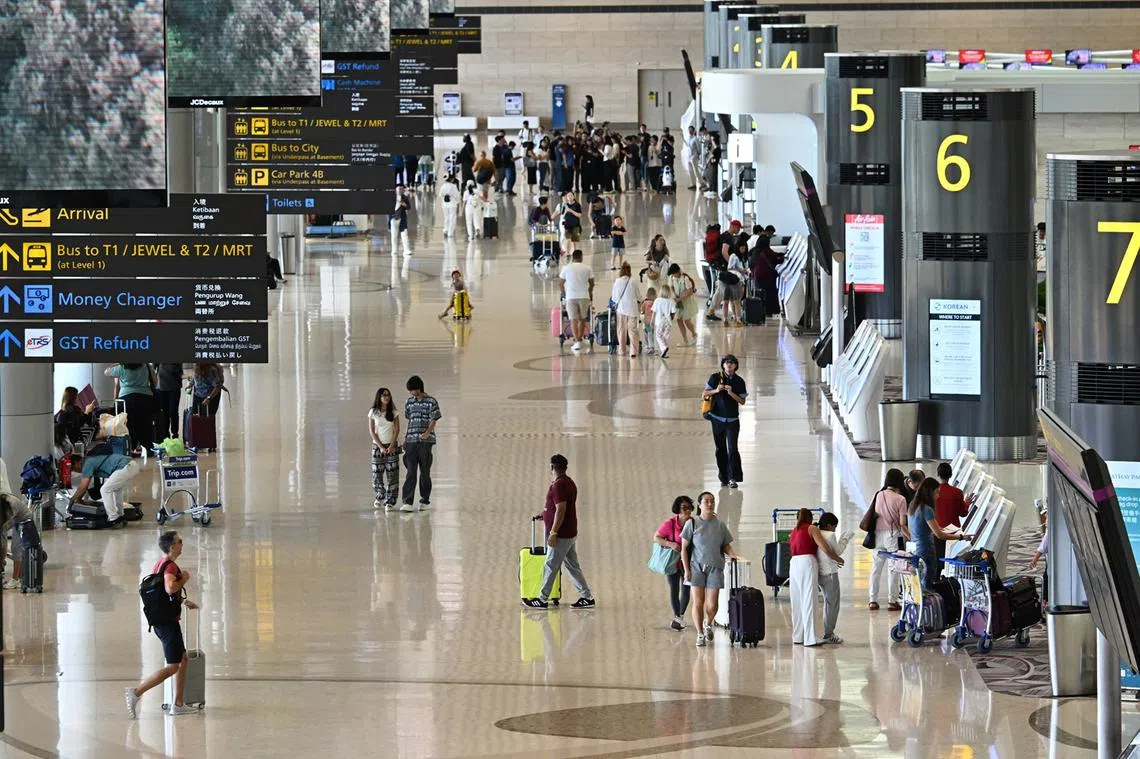 新加坡樟宜机场。（海峡时报）