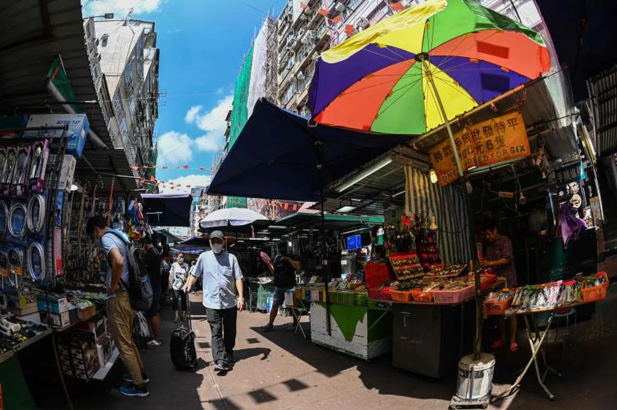 香港商业地段。（法新社）