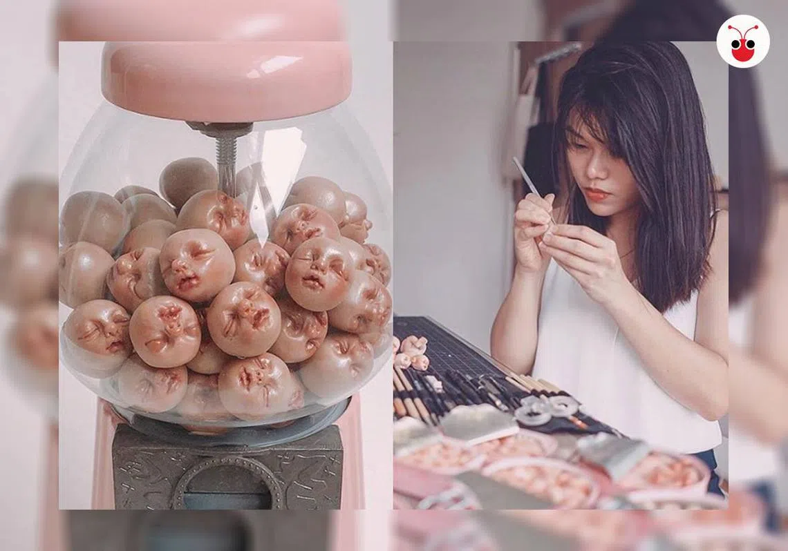 林琪璇以神手捏出婴儿头。（取自 @qimmyshimmy Instagram）