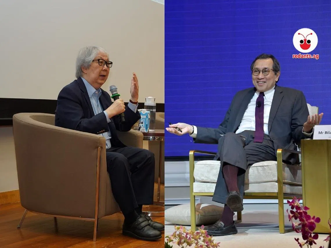 巡回大使许通美教授（左）和国立大学中东研究所主席比拉哈里（右）。（红蚂蚁制图）