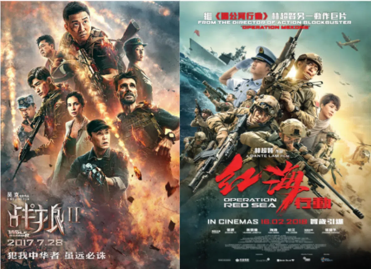  《战狼2》、《红海行动》电影海报。（互联网） 