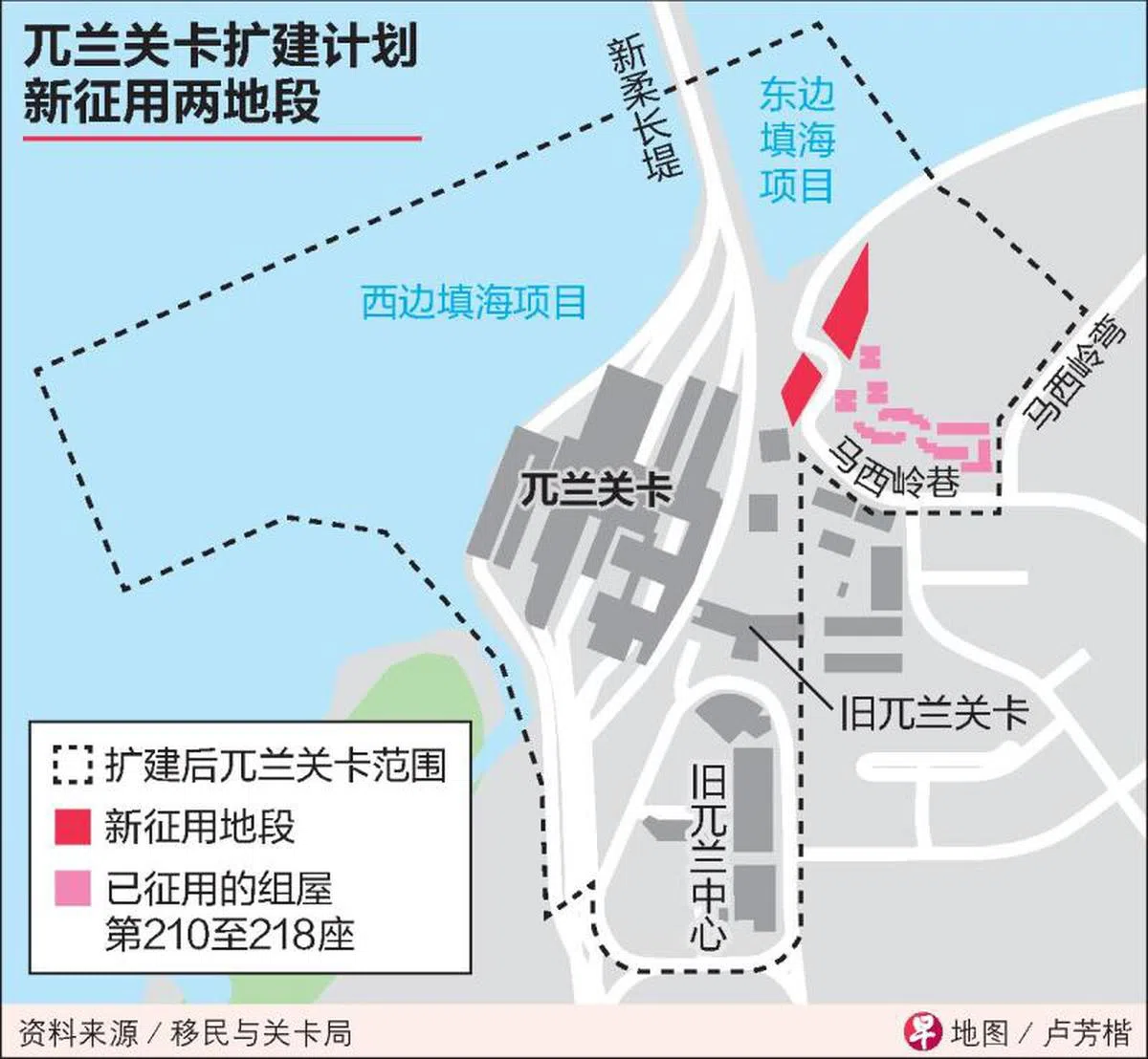 新加坡政府将征用两块马国政府拥有的土地，以扩建兀兰关卡。（联合早报）