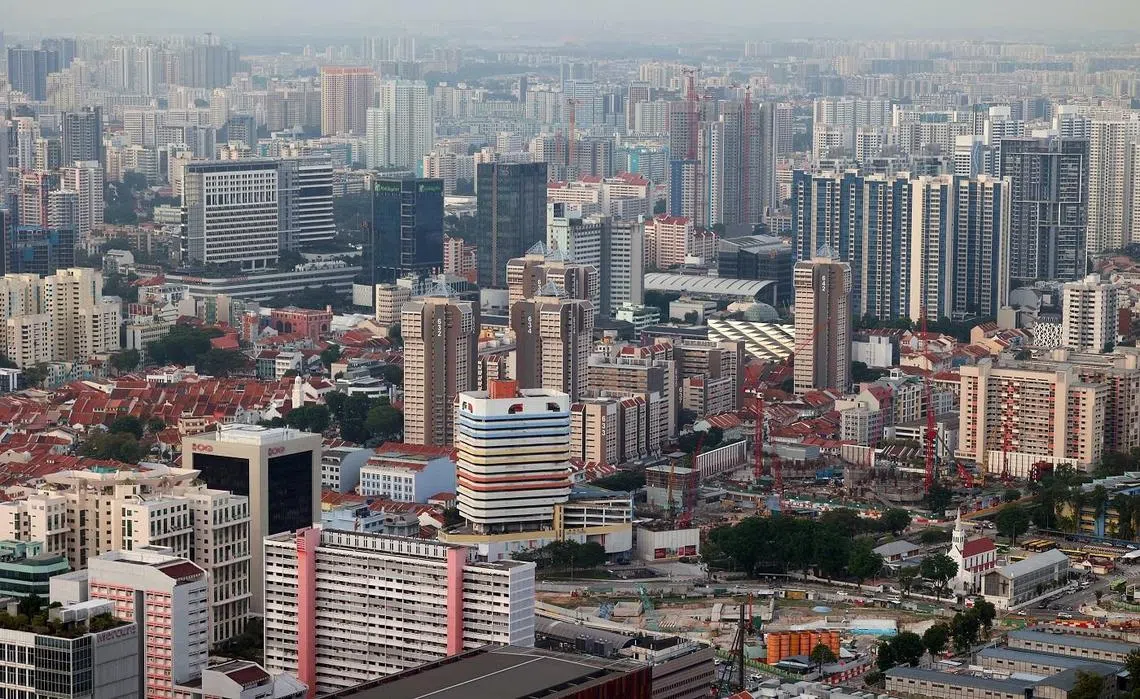 新加坡房地产鸟瞰图。（联合早报）