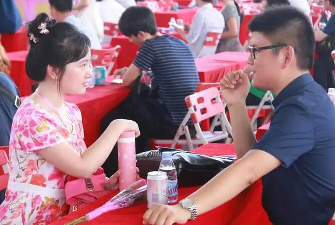 中国式相亲示意图。（互联网）