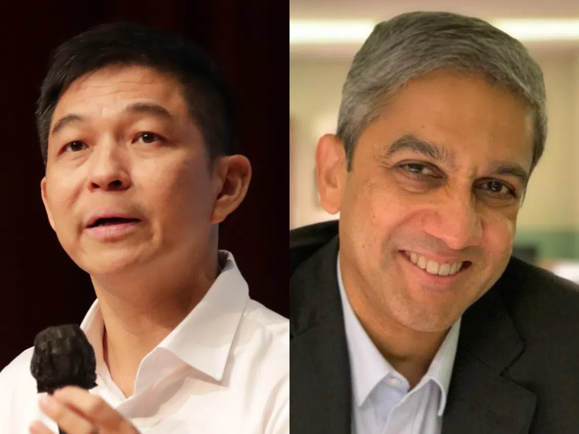 前国会议长陈川仁（左）和前工人党议员贝理安（右）在2023年7月因卷入桃色事件而相继辞职。（海峡时报、贝理安脸书）